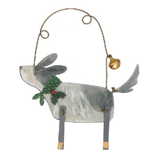 Wood Xmas Rural Animal, Dog 9cm *ETA Nov